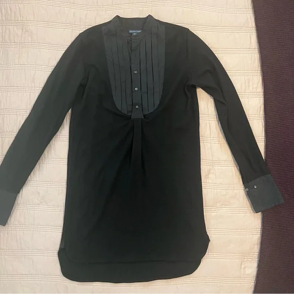 Ralph Lauren Black Wool Shirt mini Dress or Tunic - Picture 3 of 9